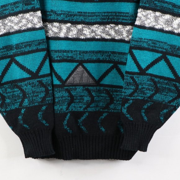 Fresh Prince Geometric Leather Trim Sweater - Picture 3 of 7